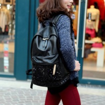 Korean-style-black-leather-bags-women-backpack-2014-fashion-bookbag-sequin-school-backpacks-casual-travel-shoulder